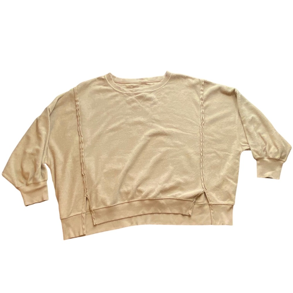 American Eagle Seriously Huggable Tan Oversized Fleece Sweatshirt XL Womens